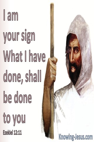 Ezekiel 12:11 You Are To Be A Sign To Israel (white)